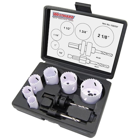 Hole Saw Set Bi Metal 8pcs by USA Westward Hole Saw Kits