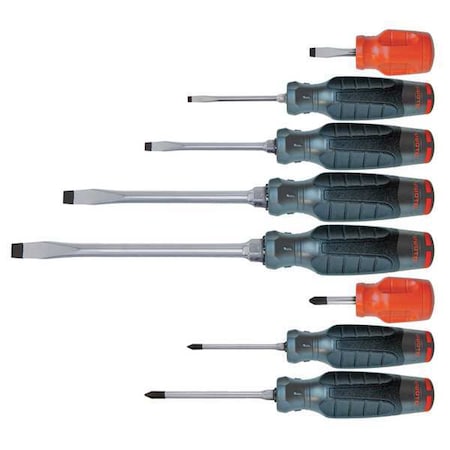 Screwdriver Set Slotted/Phillips 8 Pc Type J1208SCP by USA Proto Screwdriver Sets