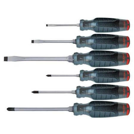 Screwdriver Set Slotted/Phillips 6 Pc Type J1206SCP by USA Proto Screwdriver Sets