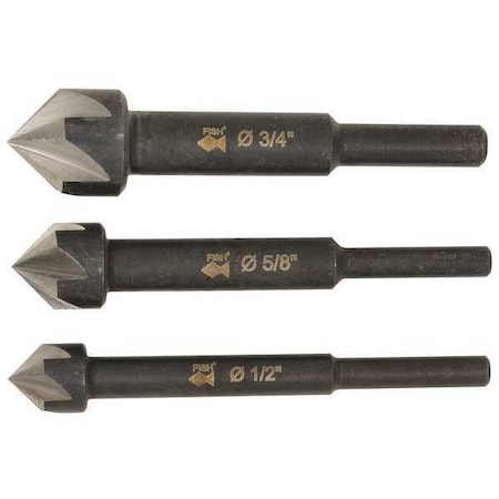 Countersink Steel Set 3 Pc. by USA Fisch Wood Drilling Bits