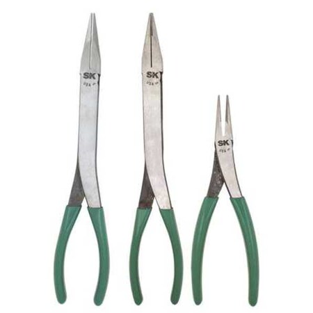 Long Nose Plier Set 3 Pieces by USA SK Solid Joint Pliers