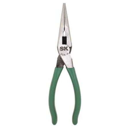 Needle Nose Plier 8 1/4" L Serrated by USA SK Solid Joint Pliers