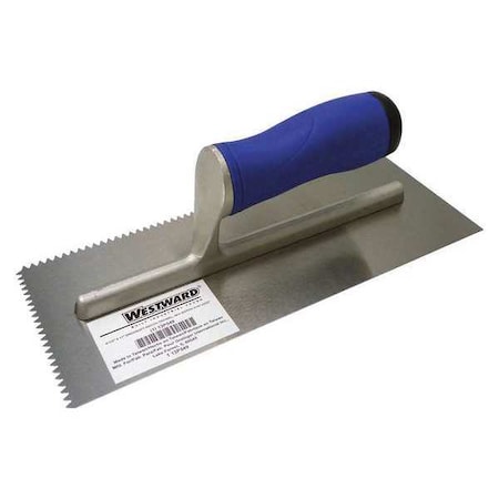 Notched Trowel 11 x 4 1/2 Steel by USA Westward Tile Trowels