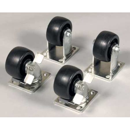 Caster Set 2 in. W Steel Rubber Black Type 495 by USA Knaack Tool Truck & Jobsite Box Accessories