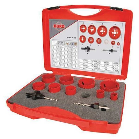 Bi Metal High Speed Steel Hole Saw Kit 11 Pcs. by USA Ruko Hole Saws & Cutters