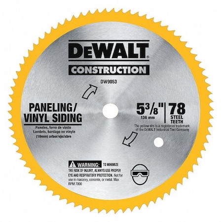 Steel Blade 5 3/8" 78 Tooth by USA Dewalt Circular Power Saw Blades