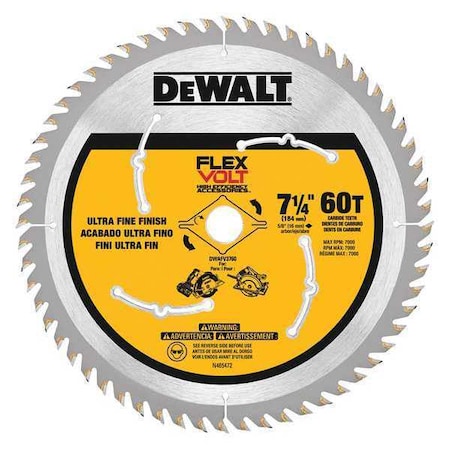 Circular Saw Blade 7 1/4" 60 Tooth by USA Dewalt Circular Power Saw Blades