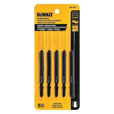Masonry Jig Saw Blade 3" 32TPI PK5 by USA Dewalt Power Jig Saw Blades