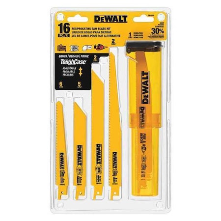 Recip Blade Kit W/Case 16Pc by USA Dewalt Reciprocating Power Saw Blades