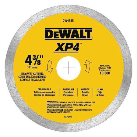 Premium Porcelain Tile Blade 4 3/8 by USA Dewalt Tiling Accessories