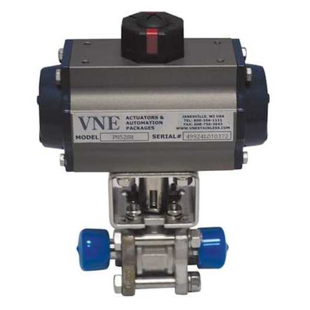 2 1/2" Compr Stainless Steel Pneumatic Ball Valve Inline by USA Value Brand Pneumatic Flow Control Valves
