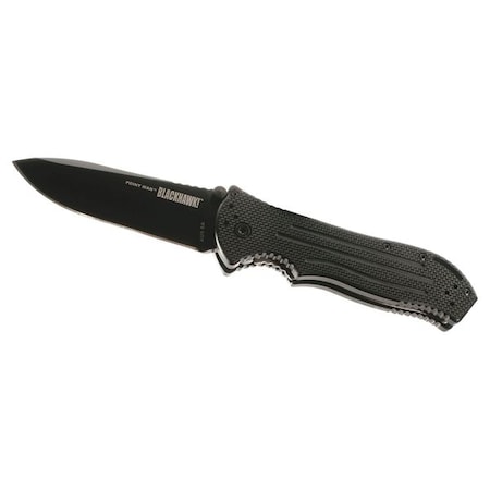 Folding Knife Plain 7 13/16 In. Black by USA Blackhawk Folding Knives