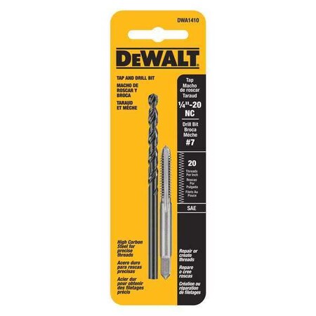 Drill and Tap Set 1/4" 20NC Thread 2 pcs by USA Dewalt Drill Bit & Tap Sets