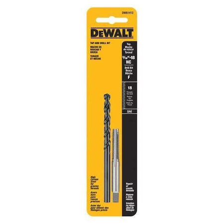 Drill and Tap Set 5/16" 18NC Thread 2pcs by USA Dewalt Drill Bit & Tap Sets