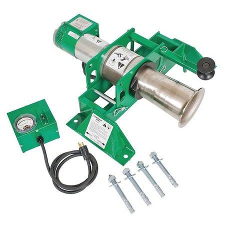 Cable Puller 8000 lb 120V w/Floor Mount by USA Greenlee Cable Pullers