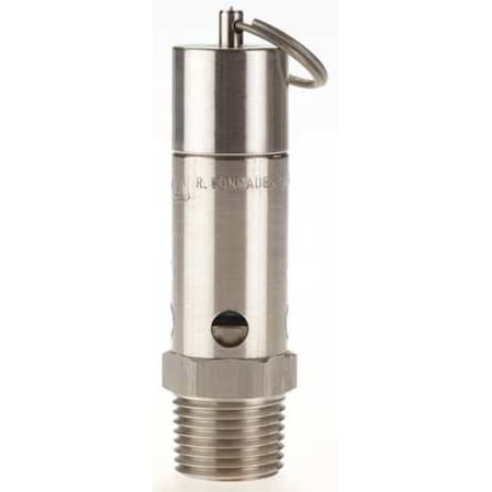 Safety Valve Hard Seat 1/2 In 50 PSI SS by USA Conrader Pneumatic Safety Valves