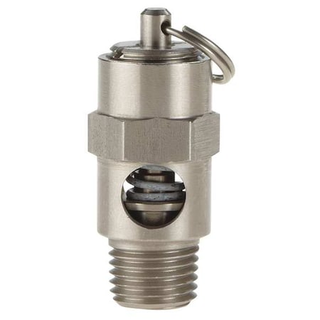 Safety Valve Soft Seat 1/4 In 75 PSI SS by USA Conrader Pneumatic Safety Valves