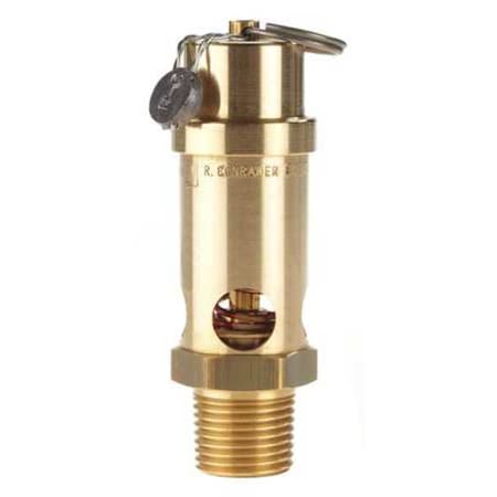 Safety Valve Soft Seat 1/2 In 60 PSI by USA Conrader Pneumatic Safety Valves