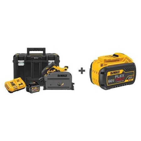 Cordless Track Saw Kit 60.0V Li Ion Type DCS520T1/DCB609 by USA Dewalt Power Track Saws & Accessories
