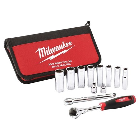 Drive Metric Socket Set 3/8" 12Pc by USA Milwaukee Socket Sets