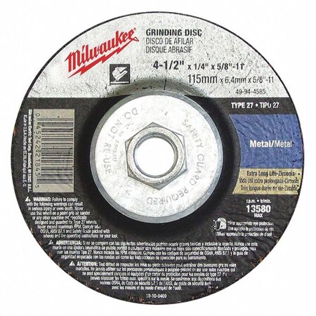 Grinding Disc 4 1/2"X1/8"X5/8" 11 Min. Qty 5 by USA Milwaukee Rotary Tools & Accessories