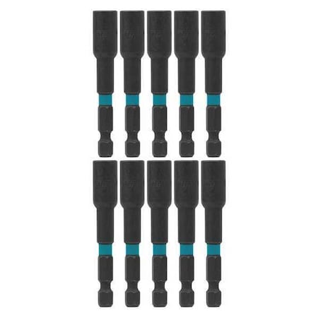 Magnetic Nut Driver 1/4"X2 9/16" PK10 by USA Makita Nut Driver Sets