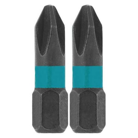 PH2 Phillips Insert Bit 1" PK2 by USA Makita Screwdriver Bits