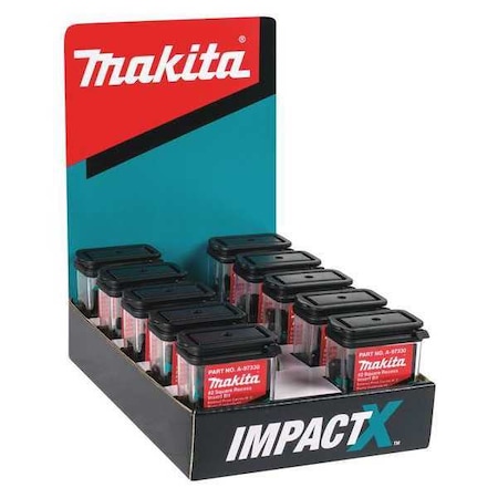 SQ2 Square Insert Bit 1" PK250 by USA Makita Screwdriver Bits
