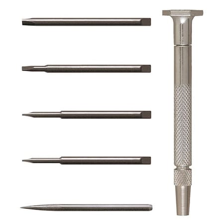 Steel Slot and Awl Set 6 Pc by USA Moody Screwdriver Sets