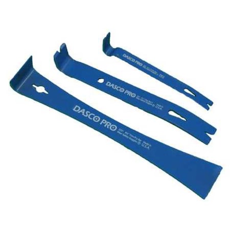 Pry Bar Set Pieces 3 High Carbon Steel by USA Dasco Pro Nail Pullers Wrecking & Pry Bars