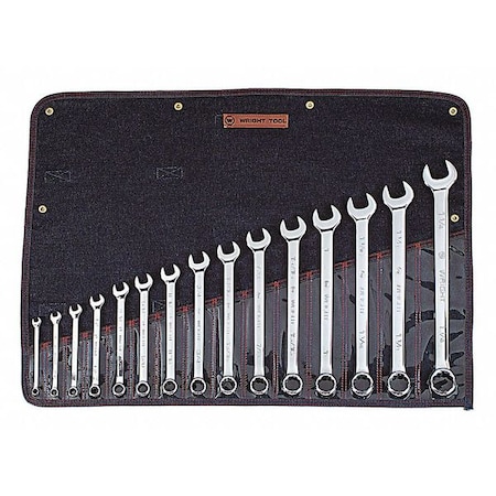 Combo Wrench Set SAE 12 Point 15 pcs. by USA Wright Combination Wrench Sets