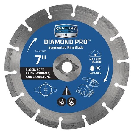 Diamond Rim Blade Segmented 7 by USA Century Drill & Tool Diamond Power Saw Blades