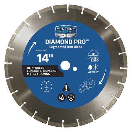 Diamond Rim Blade Segmented 14 Type 75486 by USA Century Drill & Tool Diamond Power Saw Blades