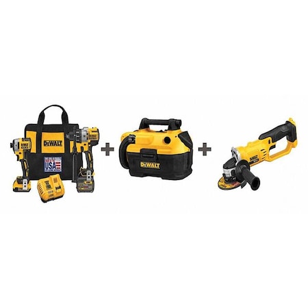 Cordless Combo Kit 20.0V 4 Tools Type DCK299D1T1 DCV580 DCG412 by USA Dewalt Cordless Power Tool Combination Kits