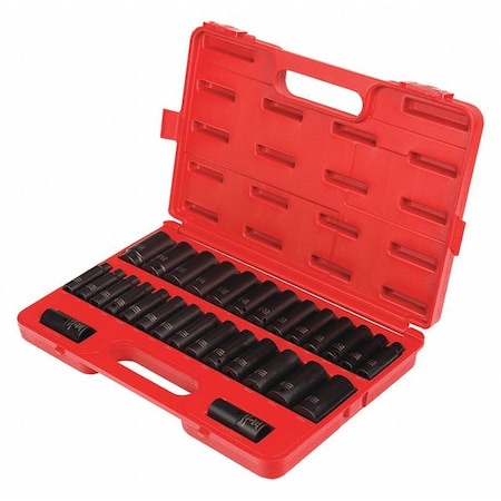 Deep Impct Sockt Set 1/2" Drv SAE/Metric by USA Sunex Socket Sets