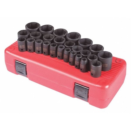 Drive Metric Impct Sckt Set 1/2" 26 pcs. by USA Sunex Socket Sets