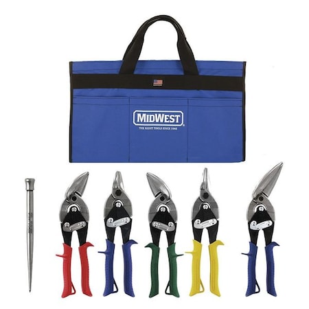 Preferred Roofing/Siding Tool Kit 6 pcs. by USA Midwest Metal Cutting Snips & Sheet Metal Tools