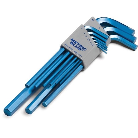 Hex Key Set Pieces 9 M7 Type UST195588 by USA Metric Blue Hex Key Sets