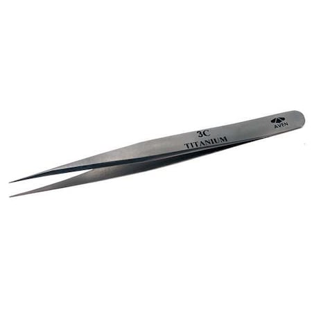 Precision Tweezer Titanium 4 1/2 In Type 18056TT by USA Aven Inspection & Retrieving Tweezers