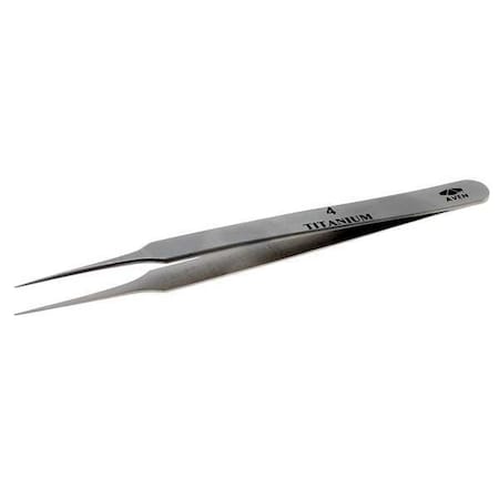 Precision Tweezer Titanium 4 1/2 In Type 18059TT by USA Aven Inspection & Retrieving Tweezers