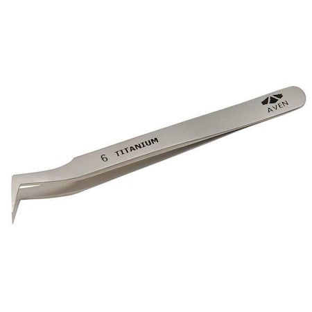Precision Tweezer Titanium 4 1/2 In Type 18069TT by USA Aven Inspection & Retrieving Tweezers