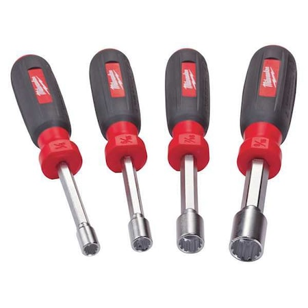 Nut Driver Set 4 Pieces SAE Hollow by USA Milwaukee Nut Driver Sets