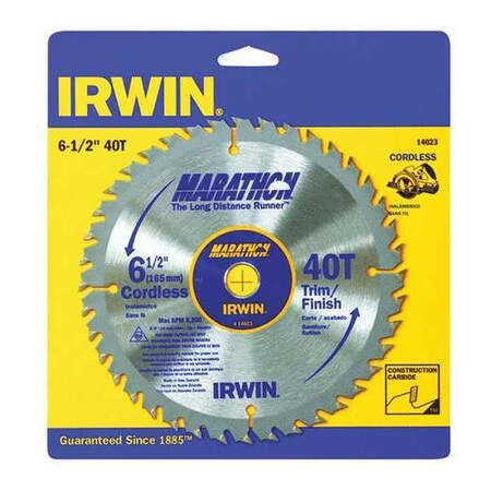 Saw Blade Steel 6 1/2in 40Teeth by USA Irwin Circular Power Saw Blades