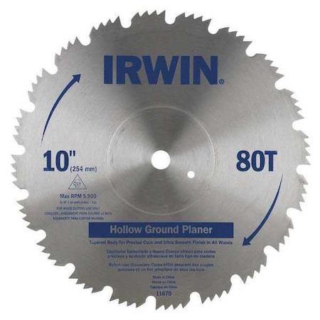 Saw Blade Steel 10in 80Teeth by USA Irwin Circular Power Saw Blades