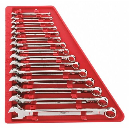 Combination Wrench Set SAE 15 pcs. by USA Milwaukee Combination Wrench Sets
