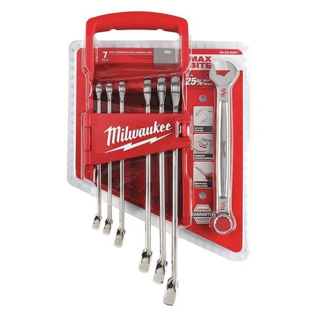 Combination Wrench Set SAE 7 pcs. by USA Milwaukee Combination Wrench Sets