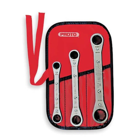 Ratcheting Wrench Set Double Box End Type J1190B by USA Proto Ratcheting Wrench Sets