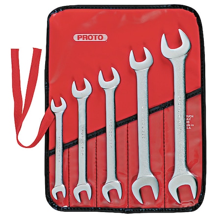 Open End Wrench Set 15 Deg 3/8 7/8 5 Pc by USA Proto Combination Wrench Sets