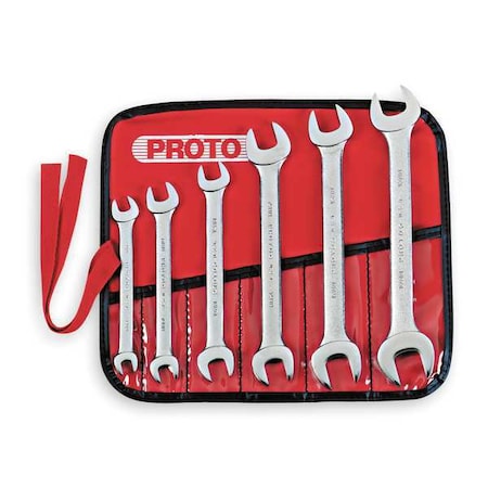 Open End Wrench Set 15 Deg 8 19mm 6 Pc by USA Proto Combination Wrench Sets