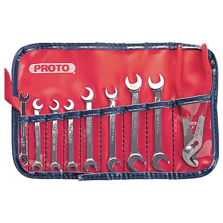 Angle Open End Wrench Set 9 Pc Satin by USA Proto Combination Wrench Sets